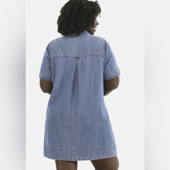 Terra Sky Women’s Denim Mini Popover Shirt  Dress Size 2X New!!!! - Picture 2 of 4